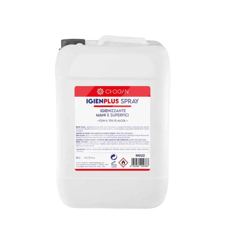 Gel assainissant mains et surfaces 25l